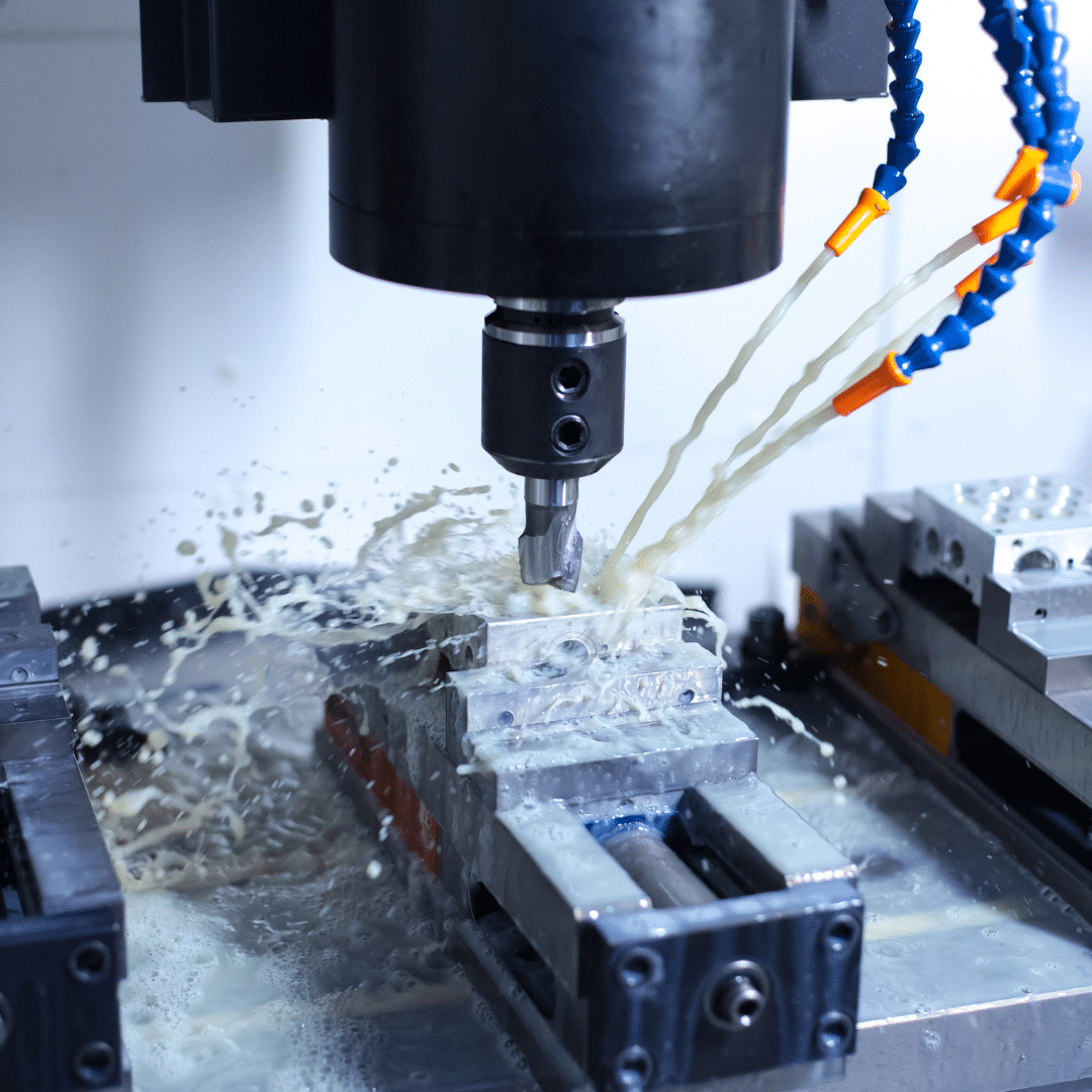 CNC machine maintenance companies: Midland Oil Group lubricants maintaining a precision CNC machine