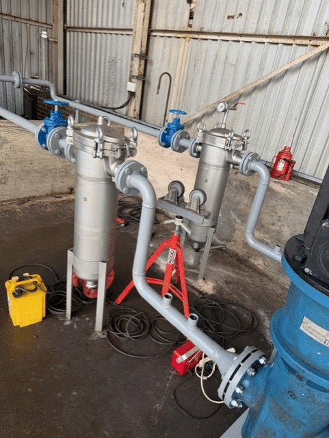 Engine oil blending plant pipework installation with control valves at Midland Oil Group Halesowen